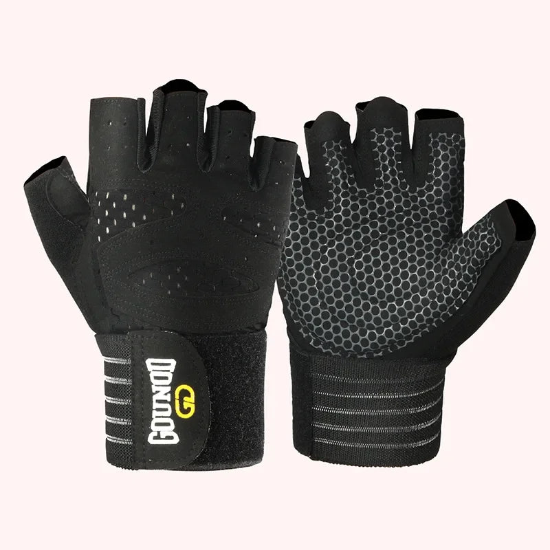 Gym Gloves Full Finger Weight Lifting Gloves with Wrist Support for Heavyweight Exercise Fitness Training Bodybuilding Dumbbell