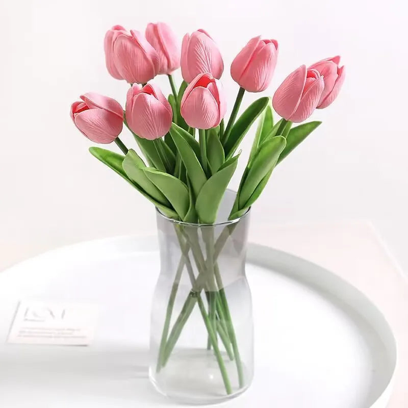 10/20PCS Simulate Handmade Tulip Bouquet Wedding Flower Arrangement Home Decoration