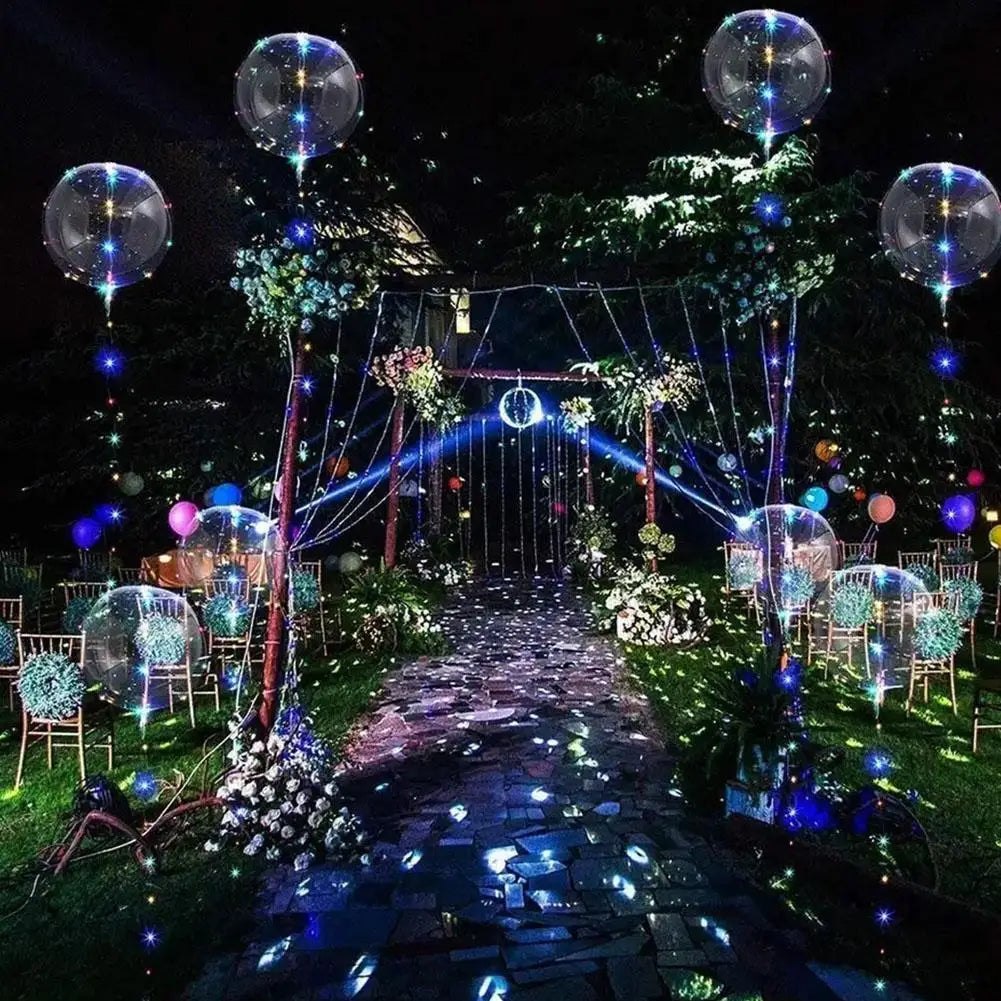 3Pcs LED Light Up Balloons Glow In The Dark Transparent Led Balloons for Weddings Birthdays Valentine's Day Party Festival Decor