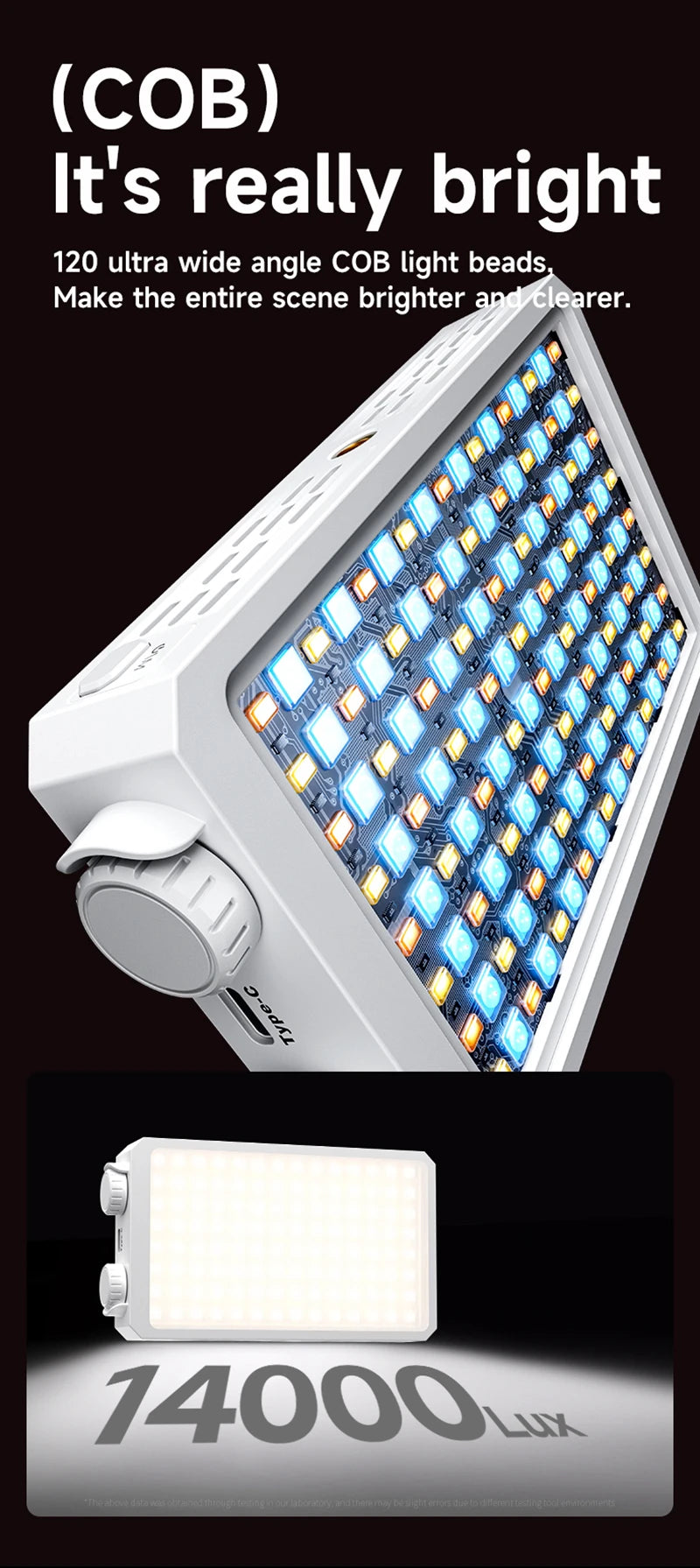 New 40W LED Camera Light 2500K-9000K Bi-Color 4400mAh Video Lamp Handle Portable Light Photography Light With CCT On Camera