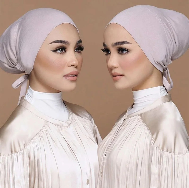 New Soft Modal Muslim Turban Hat Inner Hijab Caps Islamic Underscarf Bonnet India Hats Female Headwrap Turbante Mujer