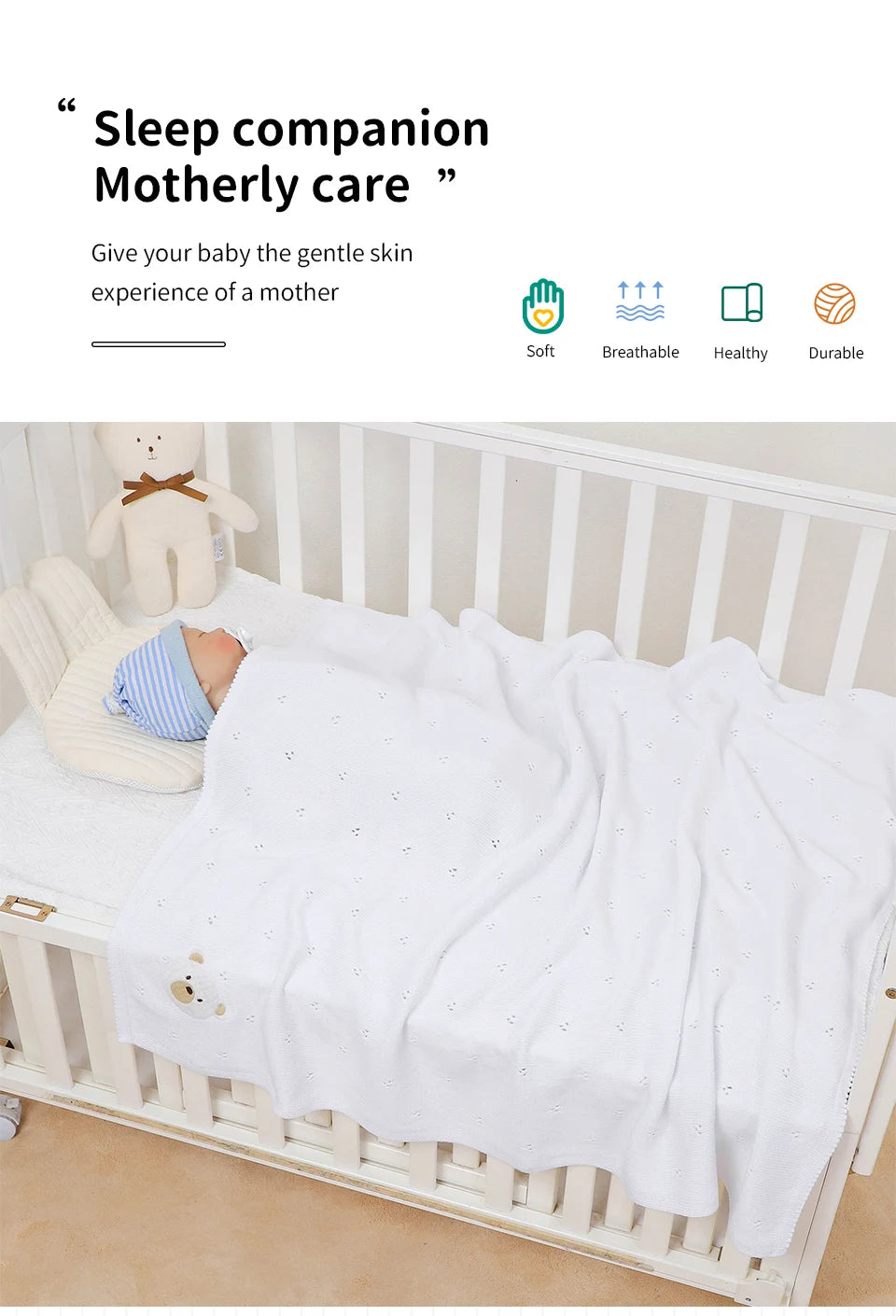 Baby Blanket Knit Newborn Infant Boys Girls Cotton Month Stroller Nursery Travel Swaddle Wrap 100*80cm Children Bedding Cellular