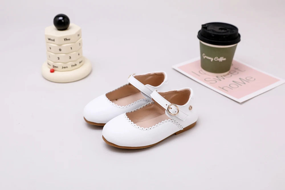 AS New Kids Shoes Children Beige Shoes Baby Boys Leather Shoes Toddler Princess Flats Girls Oxford Fashion Platform Mary Jane