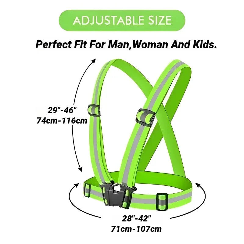 Reflective Safety Vests Lightweight Adjustable Elastic Vest Jacket Hi Vis Reflective Strips for Traffic Control Running Cycling