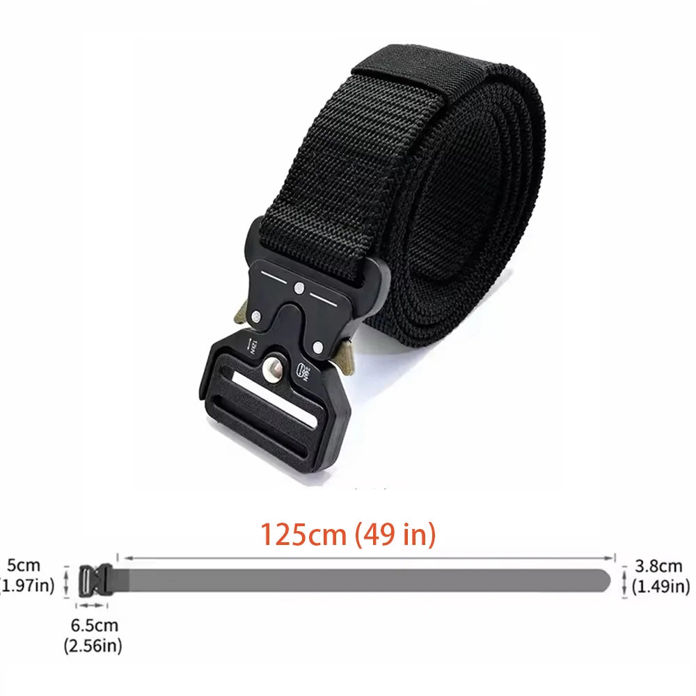Durable Tactical-Grade Nylon Canvas Belt for Outdoor Hunting & Survival | Heavy-Duty Multi-Function Design for Men & Unisex Use