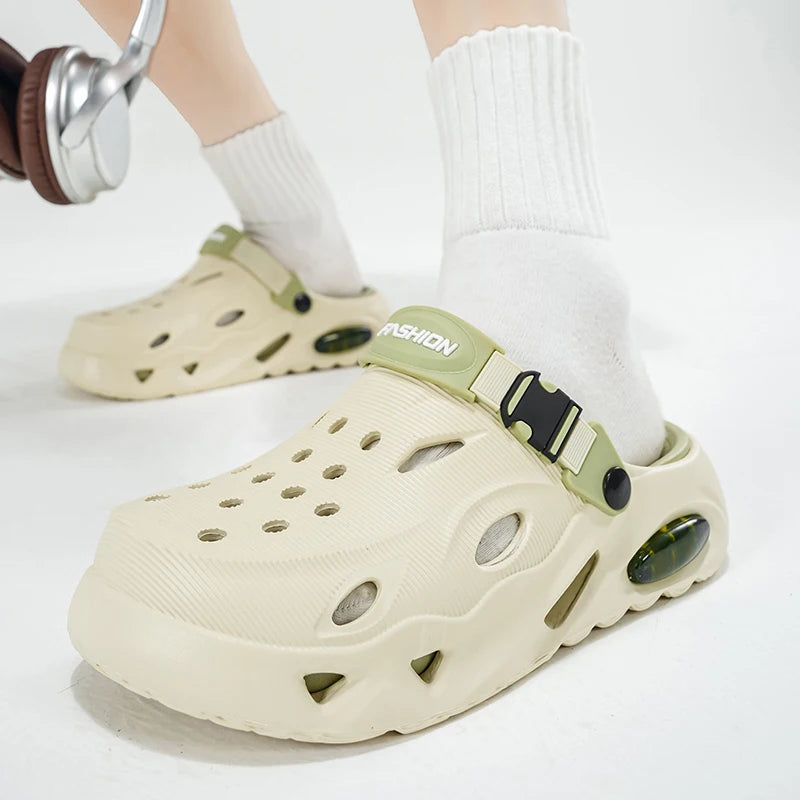 Men's New Summer Sports Sandals for Beach Wear, Non-Slip, Wear-Resistant, Closed-Toe Shoes, Sandals and Slippers