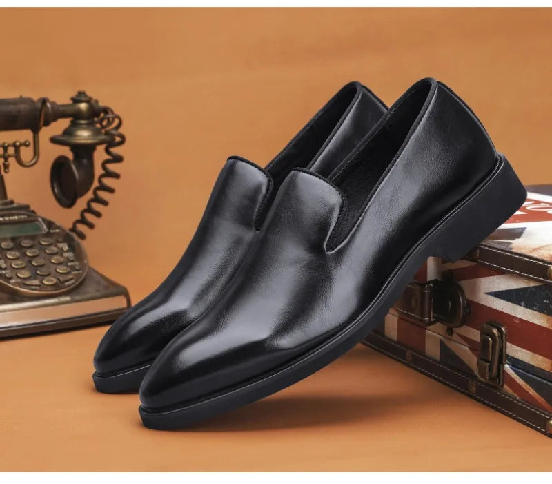 Men Shoes Classics Red Sole Leather Shoes Italian Brand Casual Shoe British Business Formal Dress Shoes Men's Loafers Big Size48