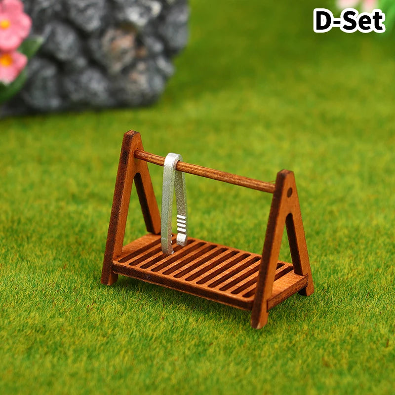 1Set 1:12 Dollhouse Miniature Bread Rack Cake Shelf Storage Box/Basket W/Baking Clip Scene Decor Doll House Accessories