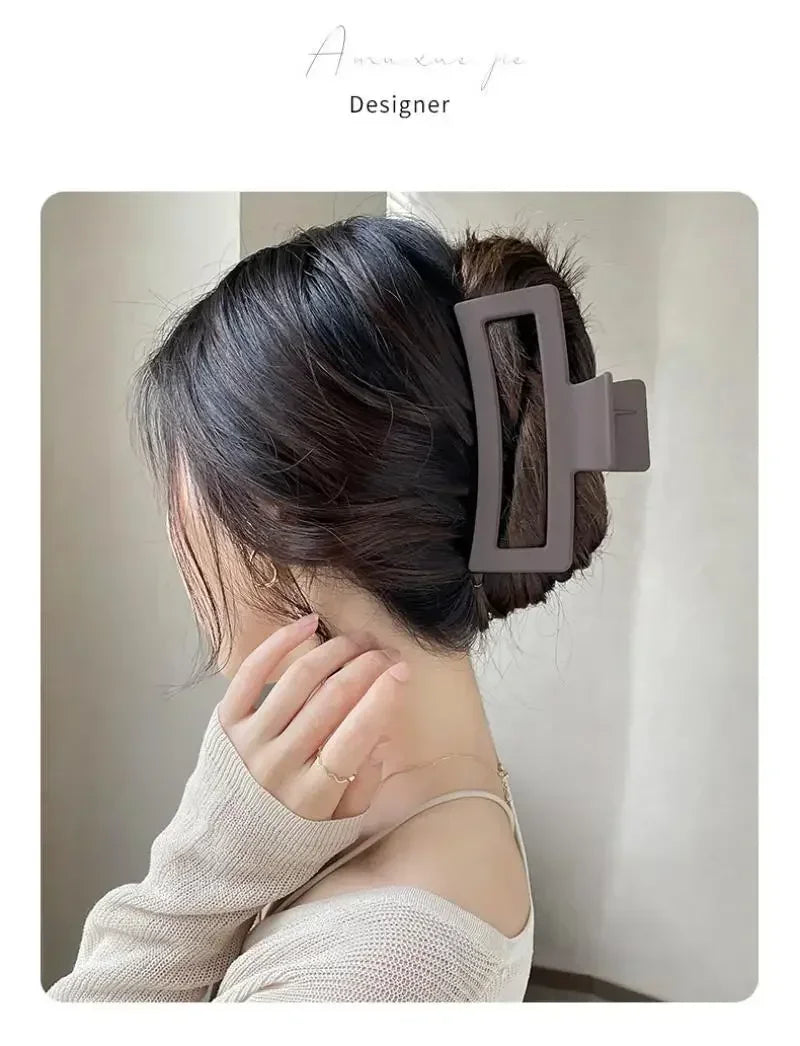 ‌4pcs Shark Jaw Hair Claw Clips | Extra-Large Non-Slip Hold for Thick Hair | Solid Color Hair Accessories Set, Ponytail Tools