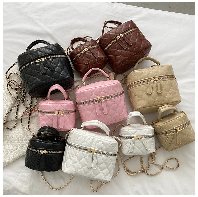 Trendy  Buet Handbag Women's Crossbody Versatile High-End Feel PU Leather Soft Surface Zipper Closure Casual Sle
