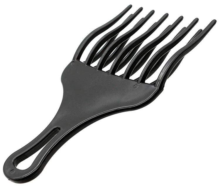 1PCS Black Insert Afro Hair Comb Plastic Wide Teeth Pick Hair Fork Comb Salon Professional African Styling Hairdressing Tool Men