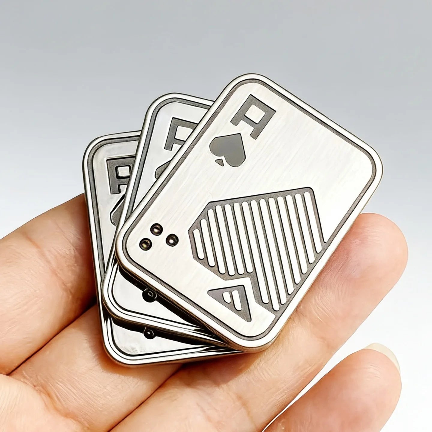 Stress Relief Push Card Metal Fingertip EDC Poker A K King Gyro Toy for Office Adults Anti Anxiety Fidget Papa Coin