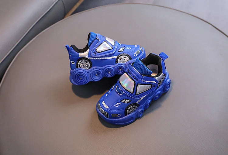 Autumn New Fashion Child Sneakers Versatile Car Cartoon Boy Shoes Comfort Thick Soled Luminous Casual Shoe Brand Sneakers Boy