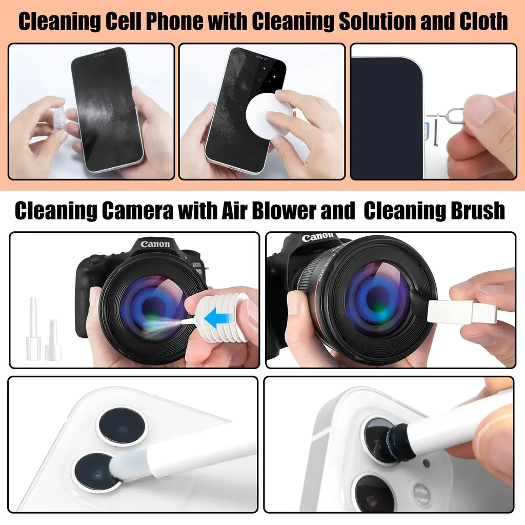 20-in-1 Cleaner Kit Computer Keyboard Brush Earphones Cleaning Pen Screen Cleaning Spray Bottle Cleaning Tools Keycap Puller Set