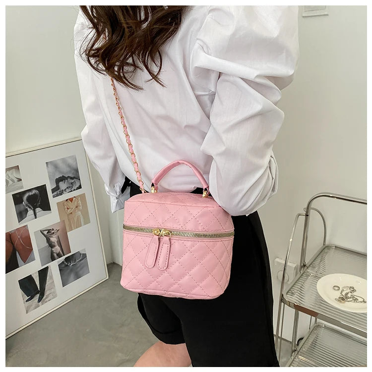 Trendy  Buet Handbag Women's Crossbody Versatile High-End Feel PU Leather Soft Surface Zipper Closure Casual Sle