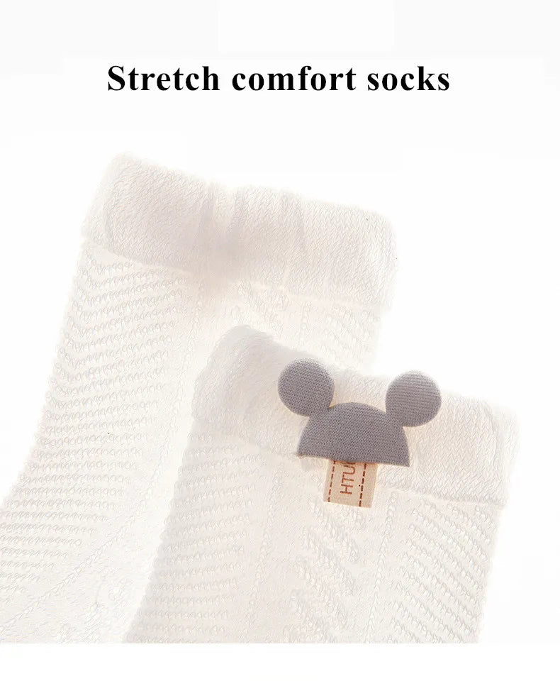 4Pairs/Lot Summer Baby Mesh Thin Socks Cartoon Soft Cotton Newborn Sock Princess Infant Toddler Girls Cute Breathable Socks
