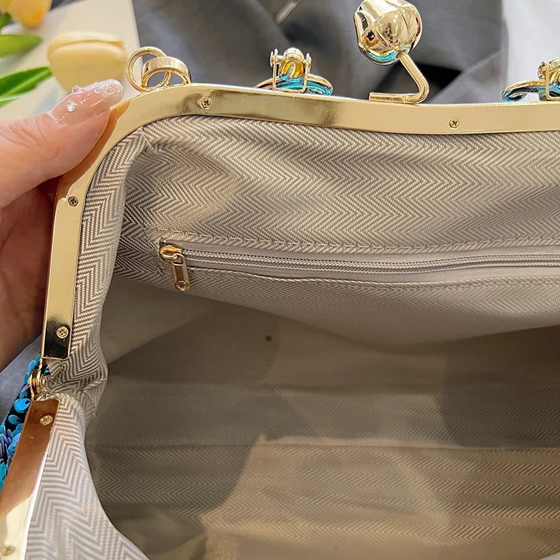 Fashion Paillette Evening Bag Women Glittering Clutch Purse Handbag Designer Luxury Wallets Party Female Shoulder Crossbody Bag