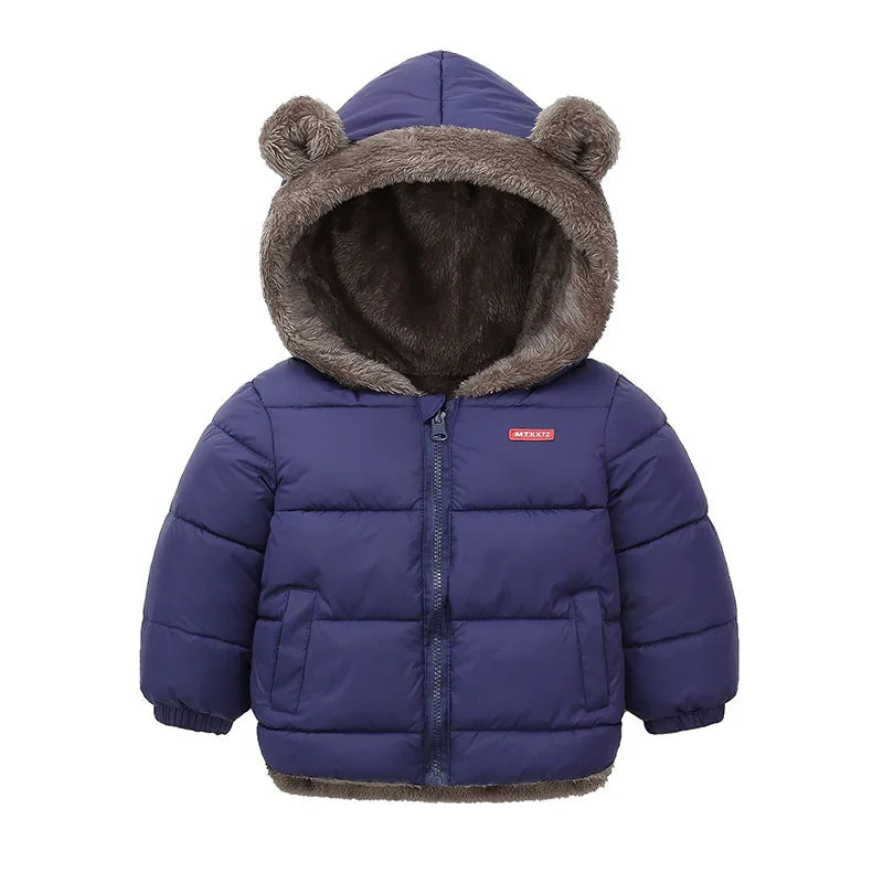 Baby hooded fleece winter jacket for boys & girls