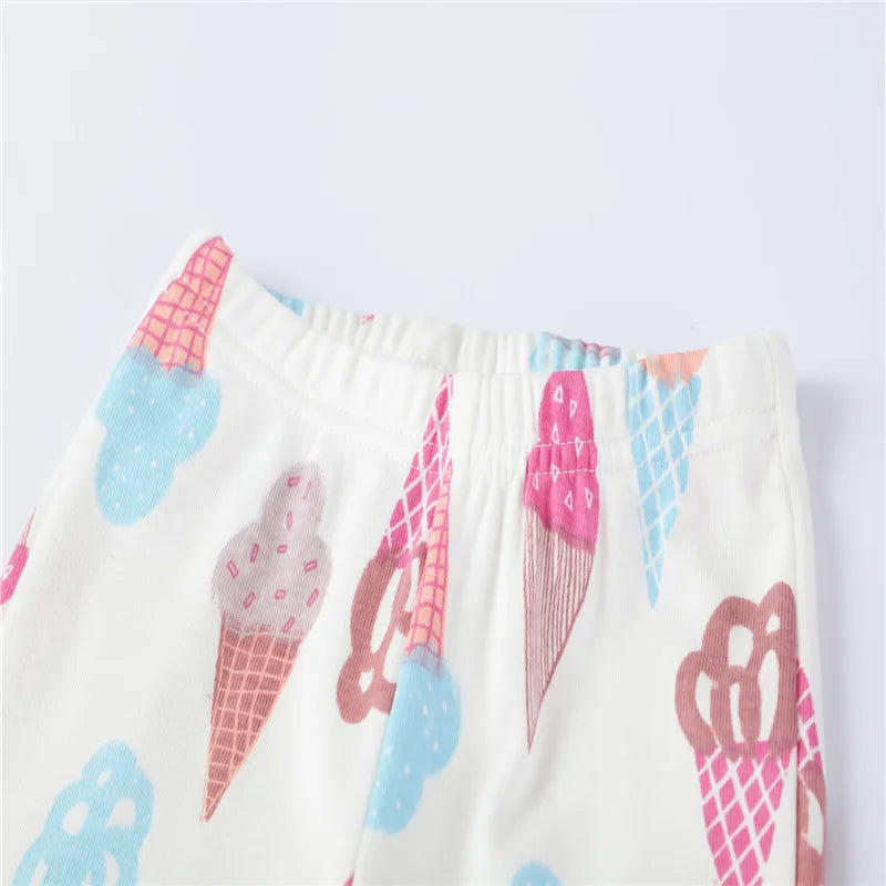   Jumping Meters 2-6T Baby Boys Clothing Sets Autumn Winter Ice Cream Print Cotton Boys Girls Outfit Long Sleeve Sleepwear