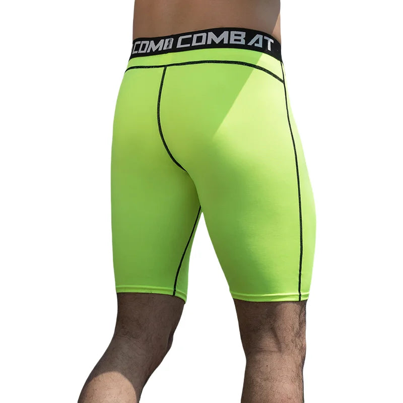 Men Bodybuilding Shorts Fitness Workout Inseam Gym Knickers Male Muscle Alive Elastic Compression Tights Skinny Leggins Hombre