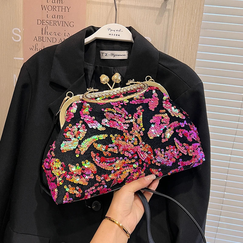 Fashion Paillette Evening Bag Women Glittering Clutch Purse Handbag Designer Luxury Wallets Party Female Shoulder Crossbody Bag