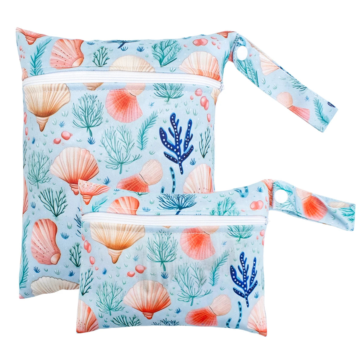 2pcs Set Smooth Zipper Pocket Multi-Scenario Use Can Be Hung Waterproof Reusable Diaper Cover WetBag Washable Yoga Bag