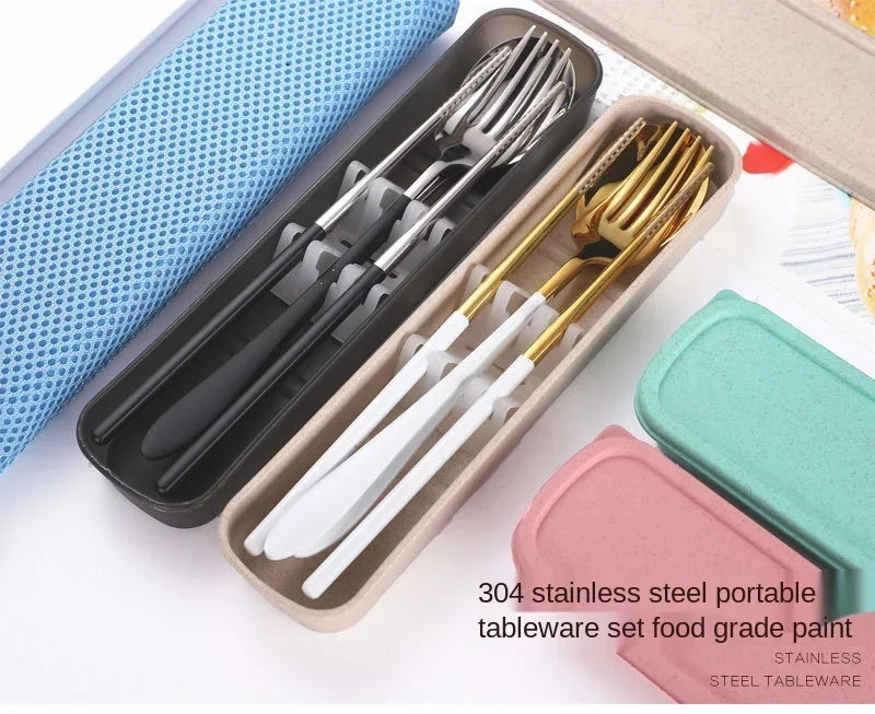 304 Spoon Set for Creative Portable Outdoor Tableware for Adult Students, Stainless Steel Cutlery Set