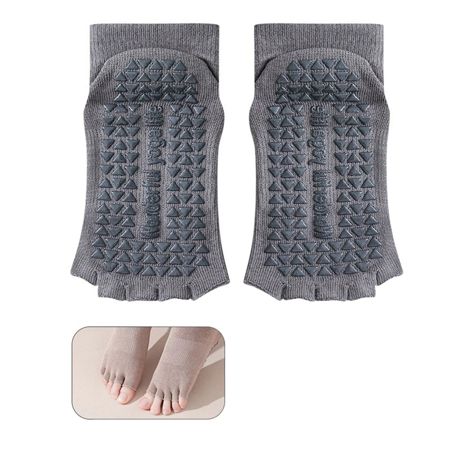 Women Yoga Five Toe Socks Breathable Anti-Slip Silicone Sport Pilates Socks Gym Fitness Dance Socks Foot Care Split Toe Socks