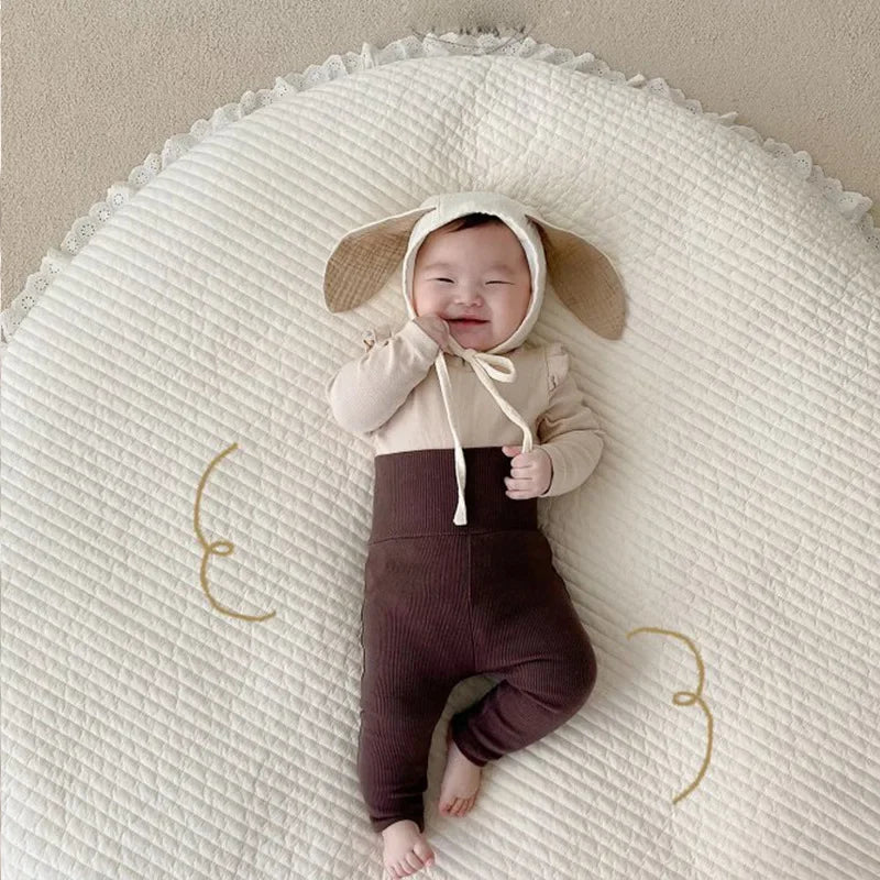 4991 Baby Pants 2024 Winter Spring Ins High Waist Belly Pants Infant Cotton Leggings Plus Velvet 2 Style Thick Pants