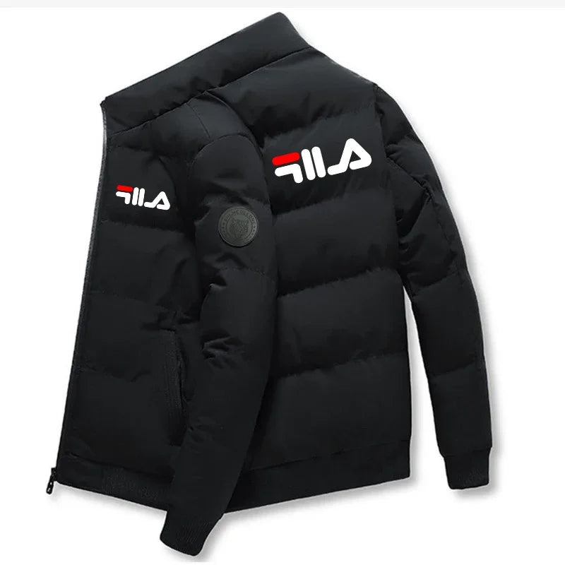 New 2025 autumn/winter men's short jacket, fashionable outdoor casual stand-up collar zipper men's cotton-padded jacket