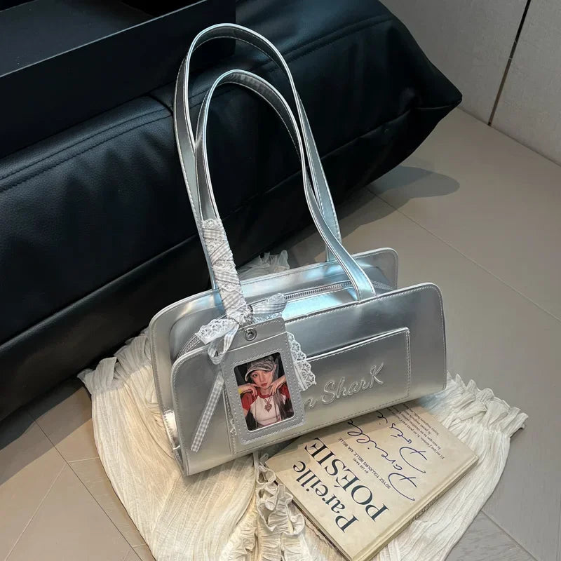 PU Leather Shoulder Bags For Women 2025 Trend Female Underarm Handbags And Purses Large Capacity Top Handle Tote Travel Bag