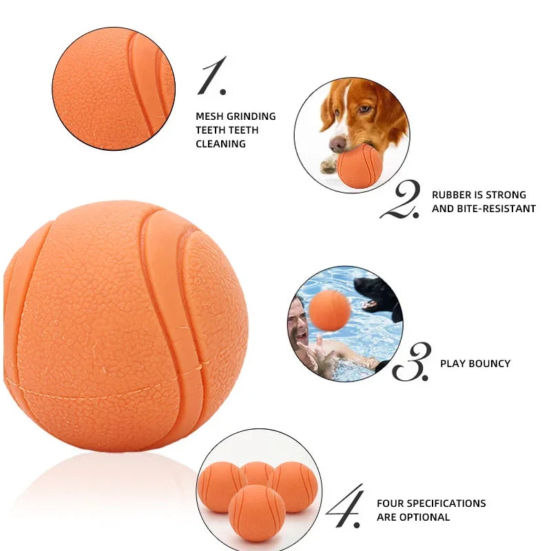 HOOPET Dog Toy Rubber Ball Bite-resistant Ball Toy for Dogs Puppy Teddy Pitbull Red Color Solid Ball S-XL Pet Supplies