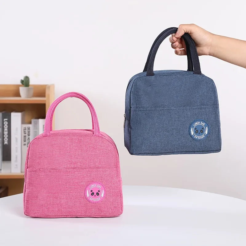 New Japanese solid color versatile cation fresh-keeping ice bag bento thermal insulation bag student lunch box bag portable ther