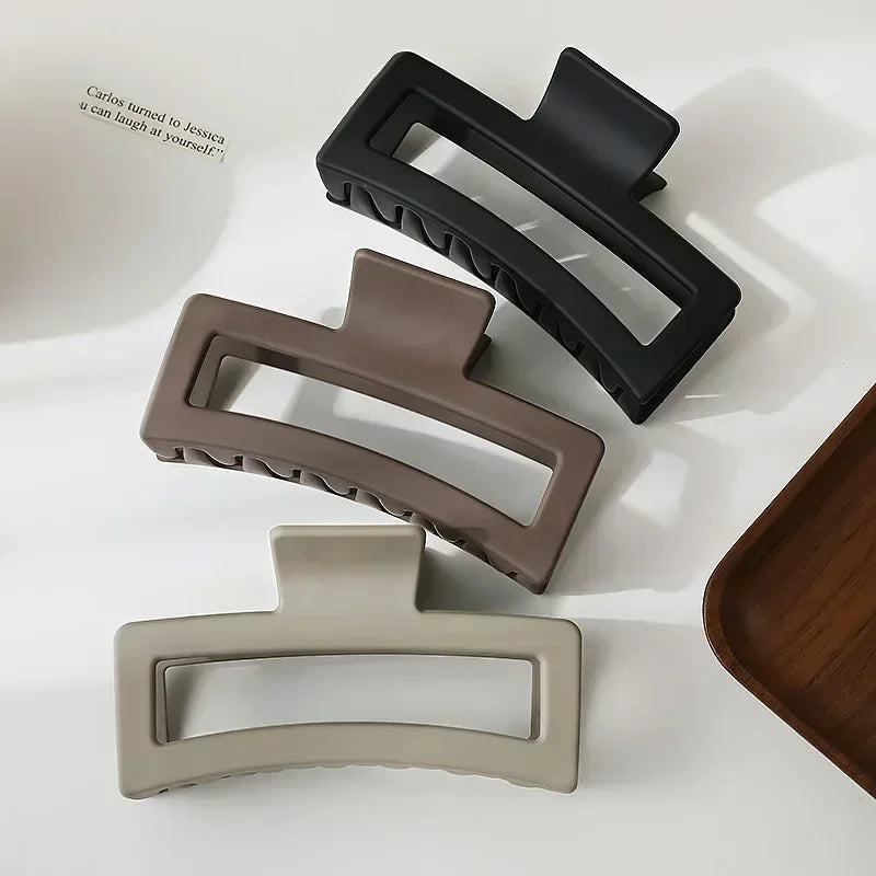 ‌4pcs Shark Jaw Hair Claw Clips | Extra-Large Non-Slip Hold for Thick Hair | Solid Color Hair Accessories Set, Ponytail Tools