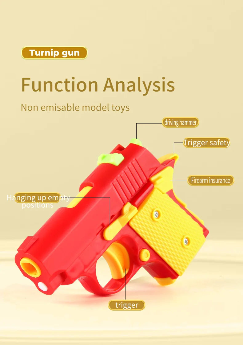 1PC Kids 3D Mini Model Gun 1911 Pistols Hand Toy Pistols For Boys Kids Toy Bullets No Fire Rubber Band Launcher Collection Gifts