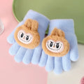 2025 New Children's Five-Finger Warmknit Gloves Winter Warm Simple Cartoon Design Universal Fit For Boys And Girls
