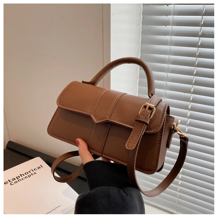 Pu Leather Shoulder Bag for Women Handbag - Fashion Crossbody Bags Vintage  Underarm Bag Square Satchel (Black)