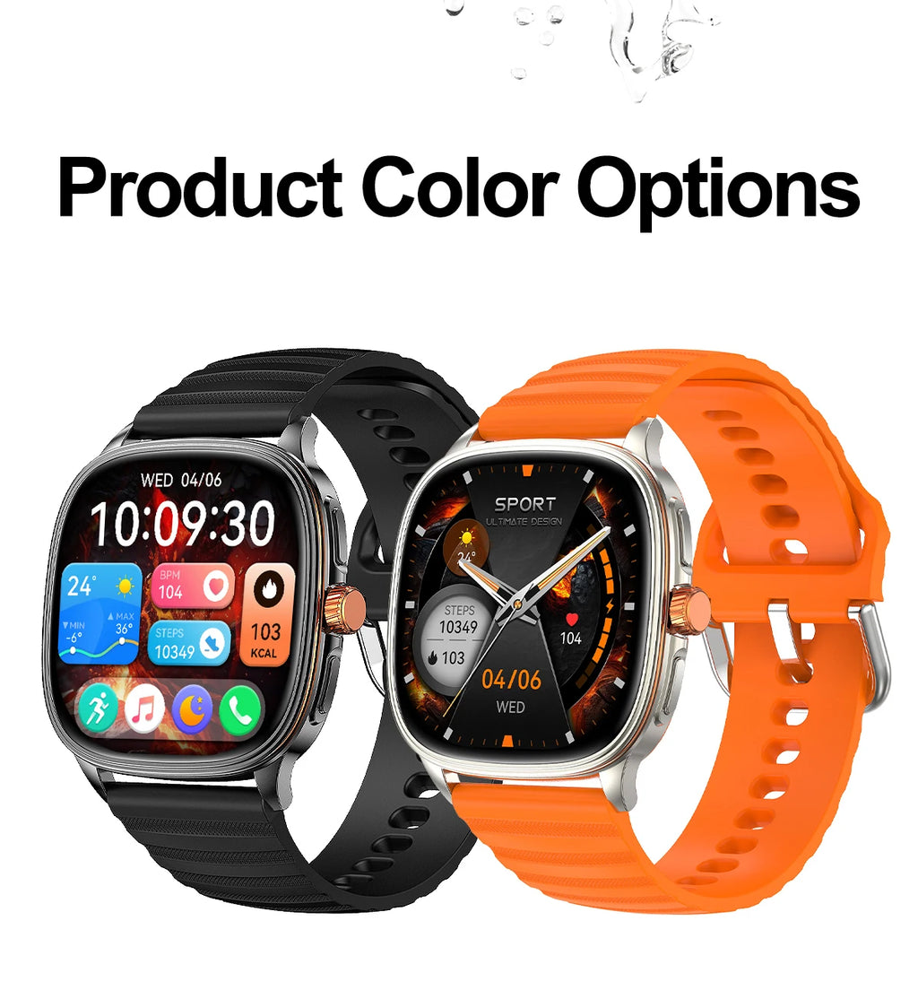 New Smart Watch 1.73" HD Screen NFC Voice Assistant Music Weather Sports Heart Rate High-precision Sensor Waterproof Smart Watch