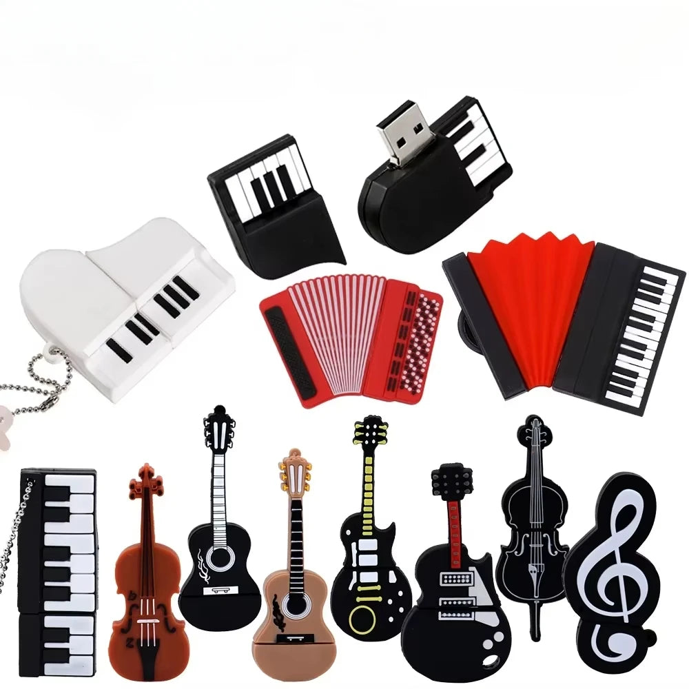 Cartoon Cle Usb Pendrive Guitar Piano Accordion USB Flash Drive  128GB 64GB 32GB 16GB 8GB 4GB USB 2.0 Memoria Stick Pen Drive