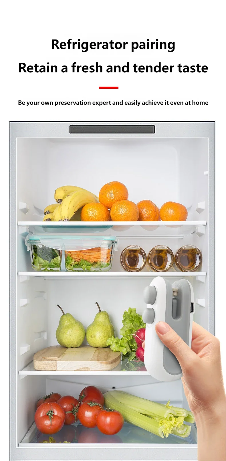 HOMEFISH Mini Handheld Heat Sealer USB Rechargeable Food Storage Bag Plastic Packaging Machine Clip Bag Portable Food Sealer