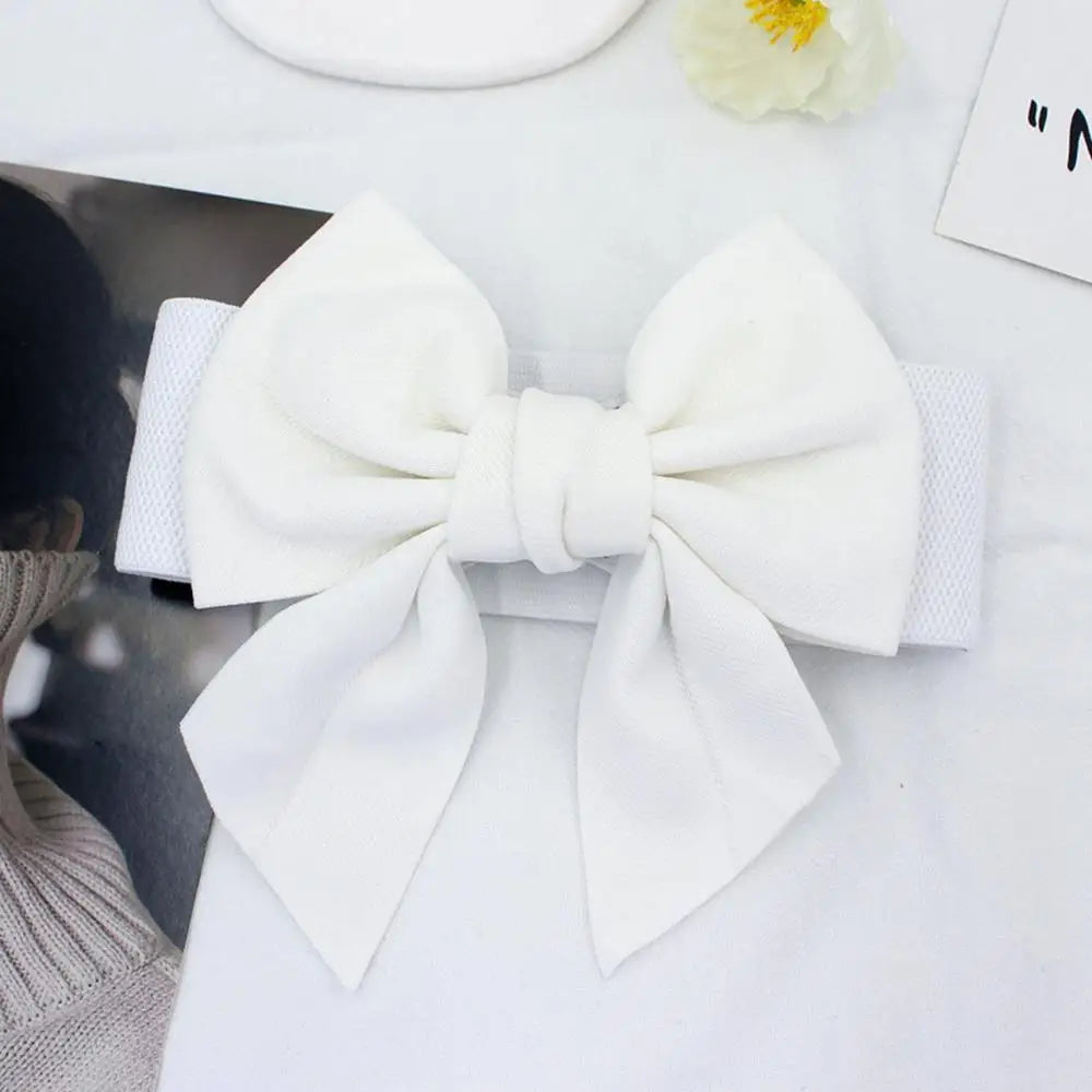 Women Big Bow Waistband  Elastic Wide Waist Belt Fashion Solid Bowknot Waist Straps For Dress Decorate Clothes Accessories