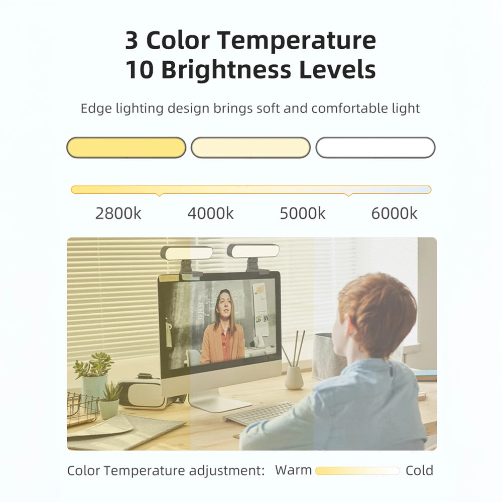 Video Conference Light Computer Light For Video Conferencing Video Call Lighting Adjustable Brightness Live Stream Light Phone