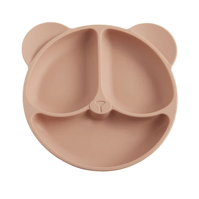 2023New Silicone Baby Dining Plate Cute Owl Children Dishes Suction Plate for Toddlers Kid Training Feeding Sucker Bowl BPA FREE