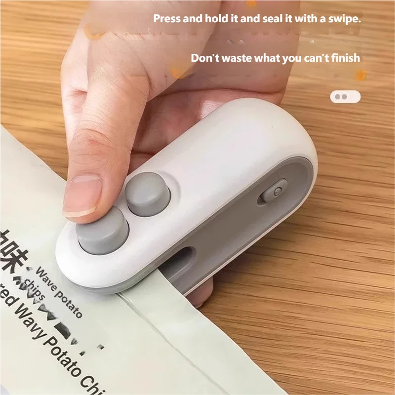 HOMEFISH Mini Handheld Heat Sealer USB Rechargeable Food Storage Bag Plastic Packaging Machine Clip Bag Portable Food Sealer