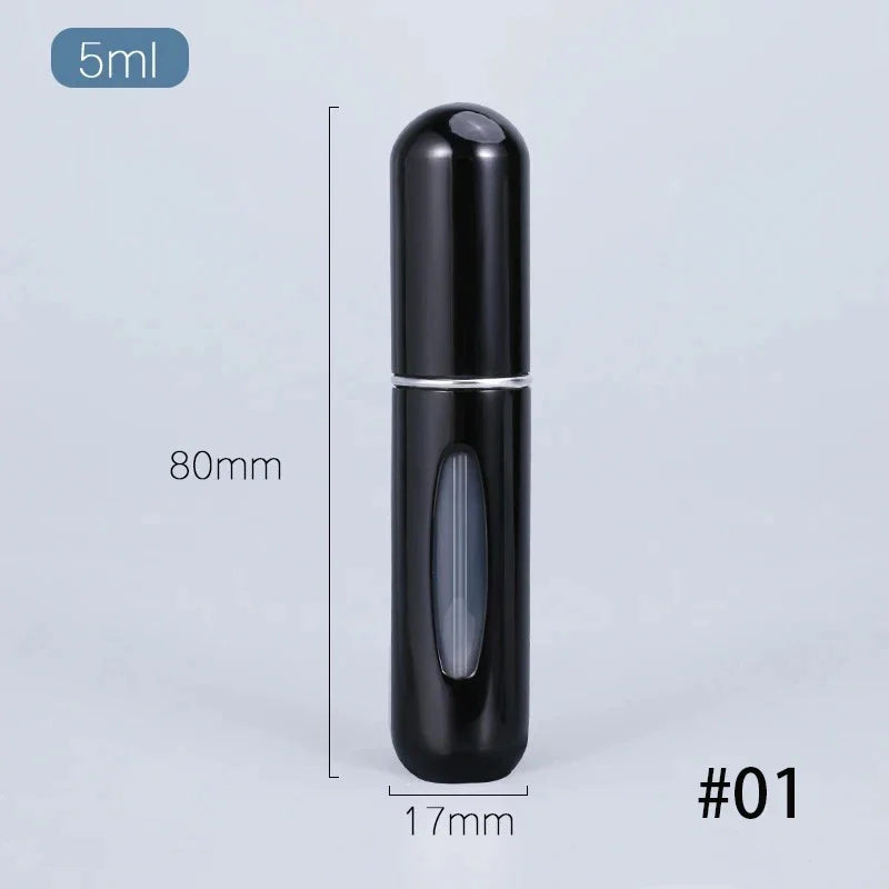 Travel Mini perfume Refillable Atomizer Container Portable Travel Size Scent Pump Case Fragrance Empty Spray Bottle 5ml