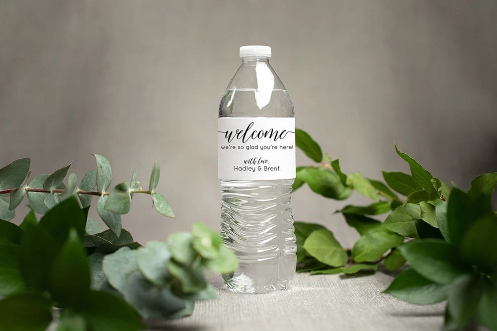 Personalized Wedding Water Bottle Label Birthday Party Thank You Water Bottle Sticker Bridal Shower Welcome Gift Wedding Decor