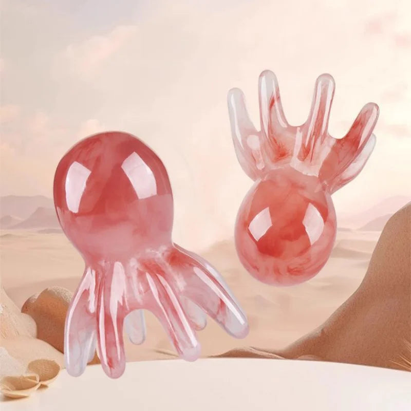 Octopus Massage Comb 8/14 Tooth Resin  Korean Hair Care Acupressure Stress Relief Anti-Hair Loss Portable Head Massager for Home