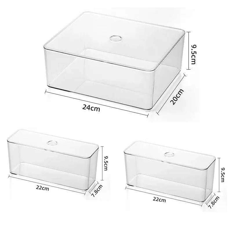 Draw Organizer Acrylic Box With Lid Clear Desk Organizer Box Make up Cosmetics Organiser Office Stationery Storage Box Organizer
