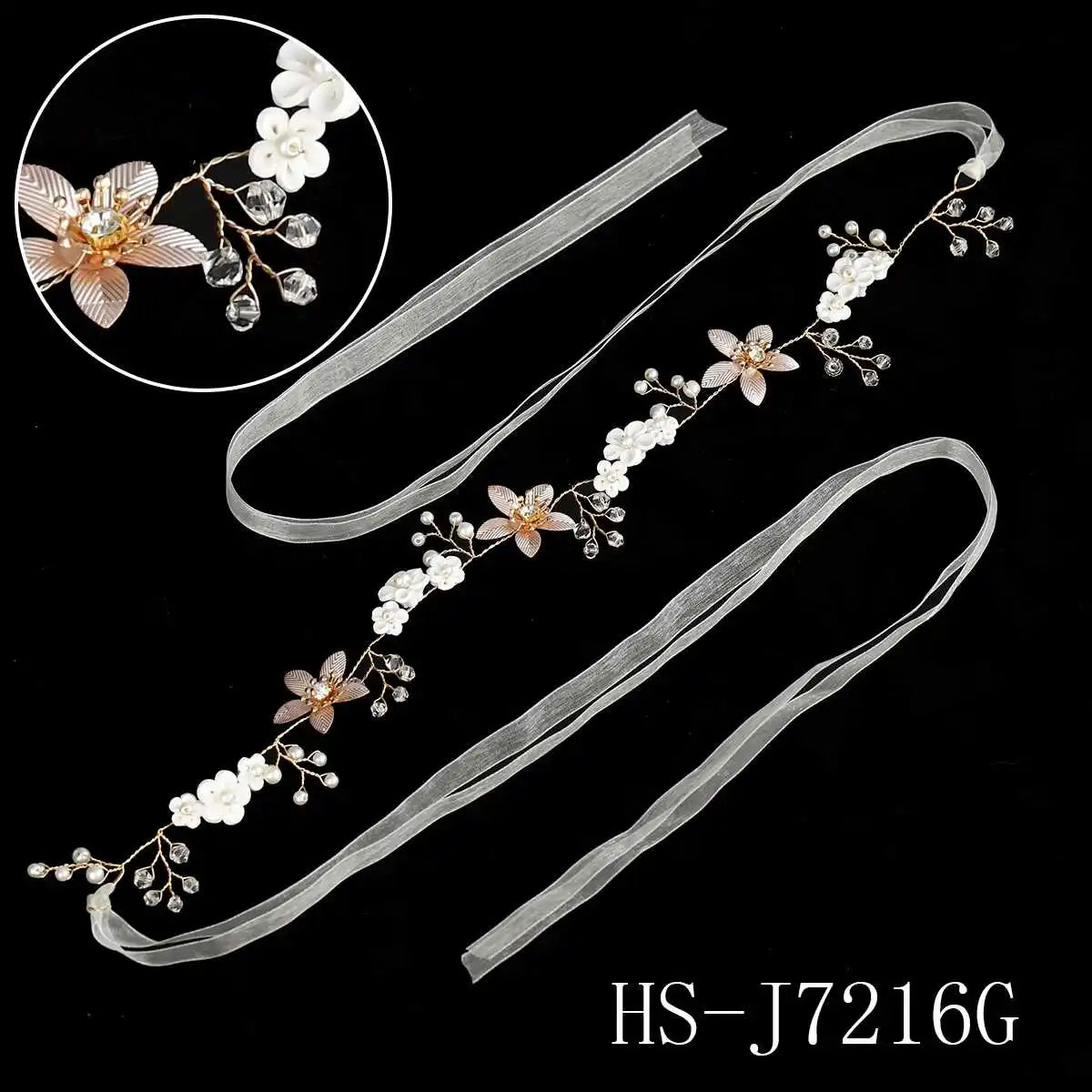 Elegant Flower Pearl Wreath Headband Bride Wedding Dress Accessories Garland Headdress Bride Hair Band Hairvine Wedding Jewelry