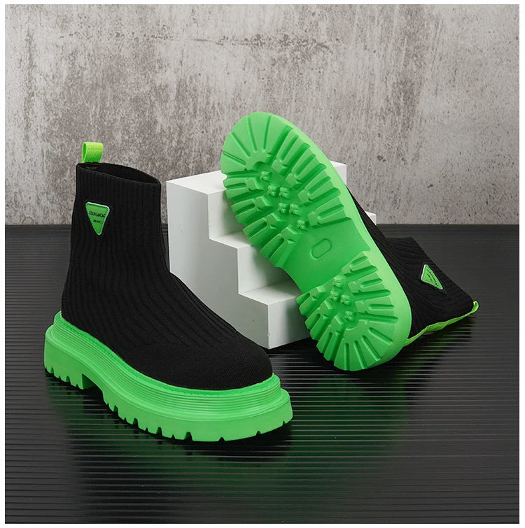 New Socks Sneakers Men Knit Upper Breathable Sport Shoes Sock Boots Man Shoes High Top Running Shoes for Men Zapatillas